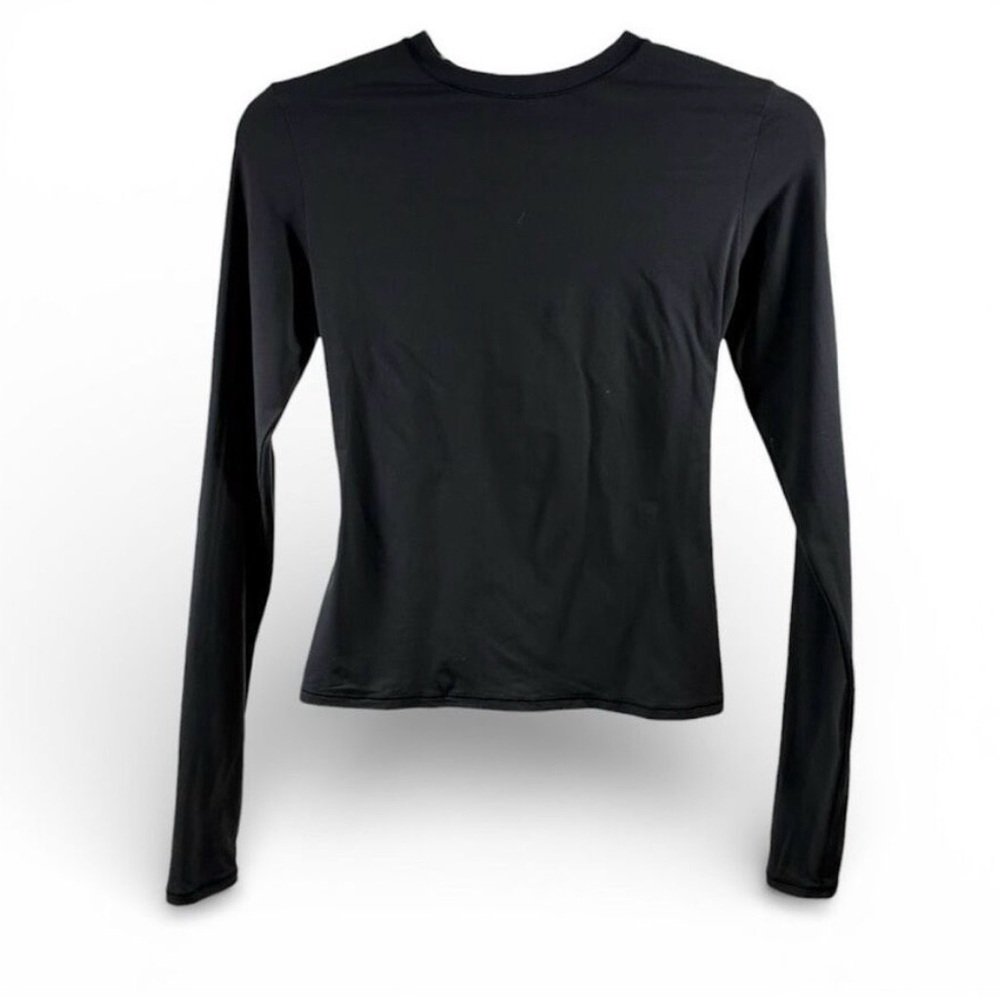 SKIMS Cotton Jersey Long Sleeve Top in Onyx - Picture 3 of 6